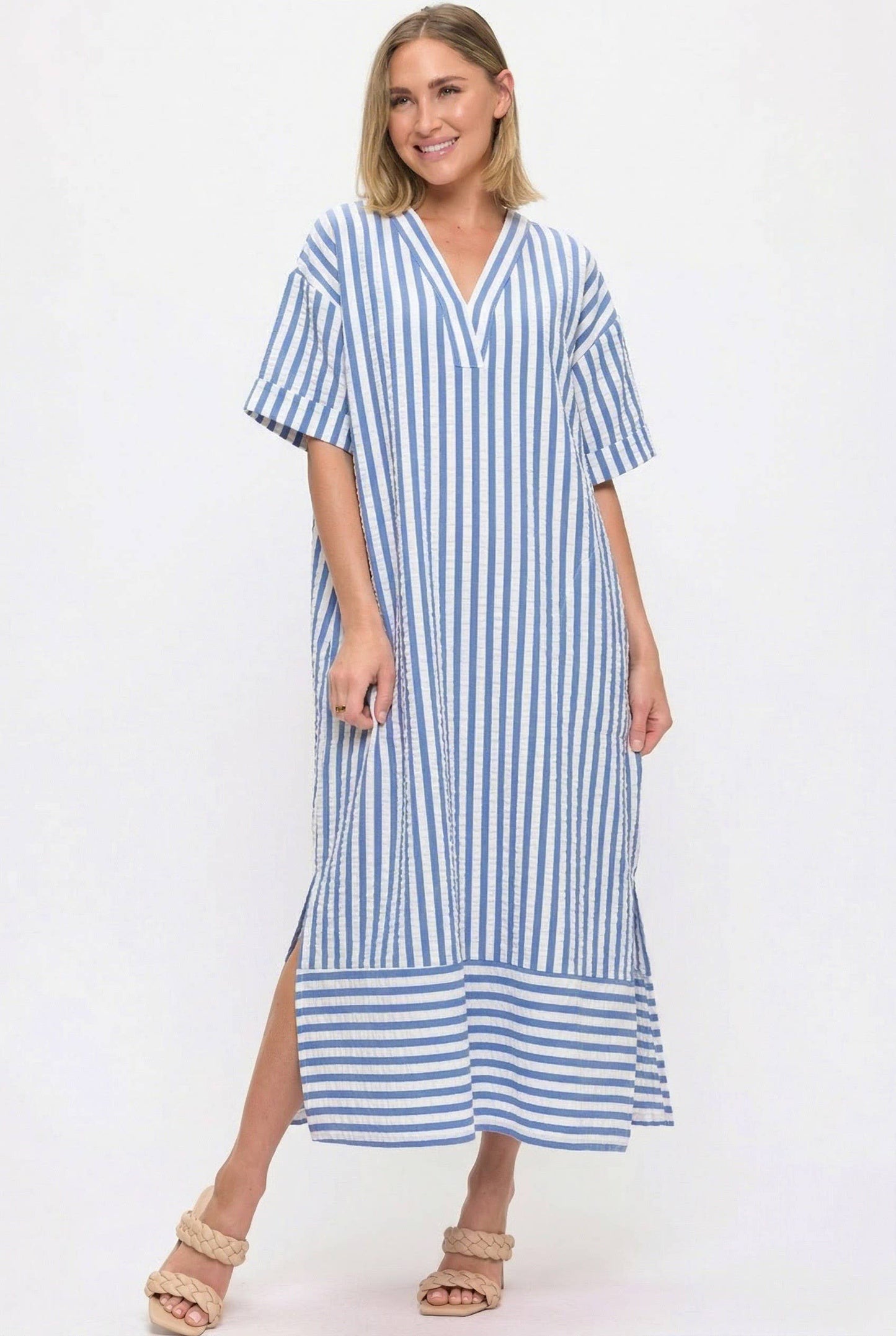 Pink Striped Maxi Dress