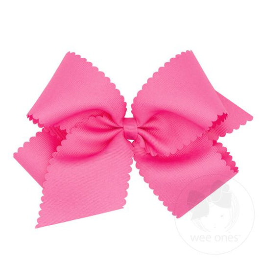 King Grosgrain Hair Bow Scalloped Edge