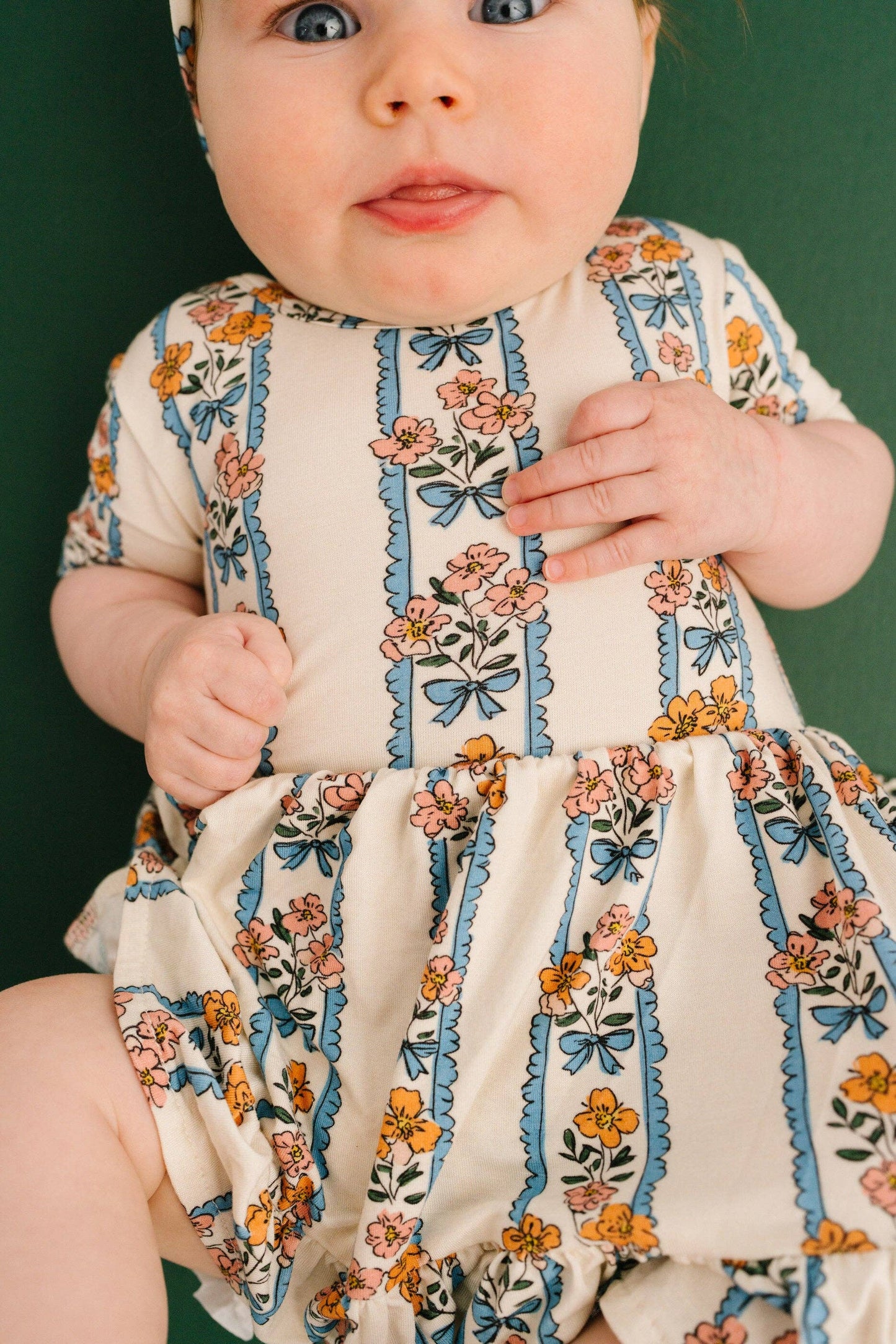 Cottage Bouquet Short Sleeve Bamboo Dress With Snaps