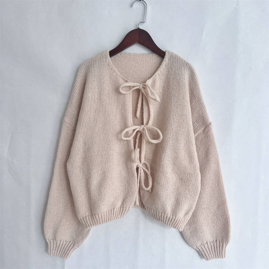 Bow Tie Soft Sweater Jacket