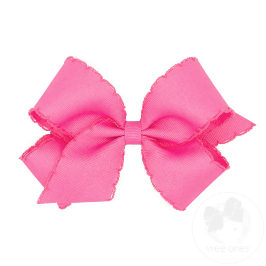 Medium Grosgrain Hair Bow with Matching Moonstitch Edge