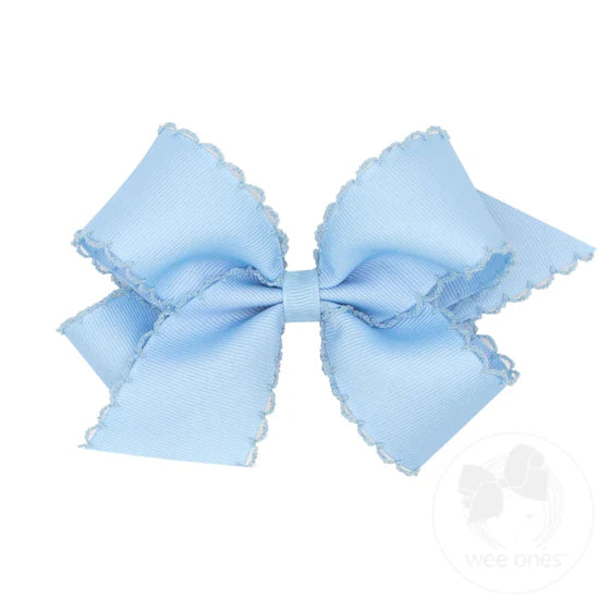 Medium Grosgrain Hair Bow with Matching Moonstitch Edge