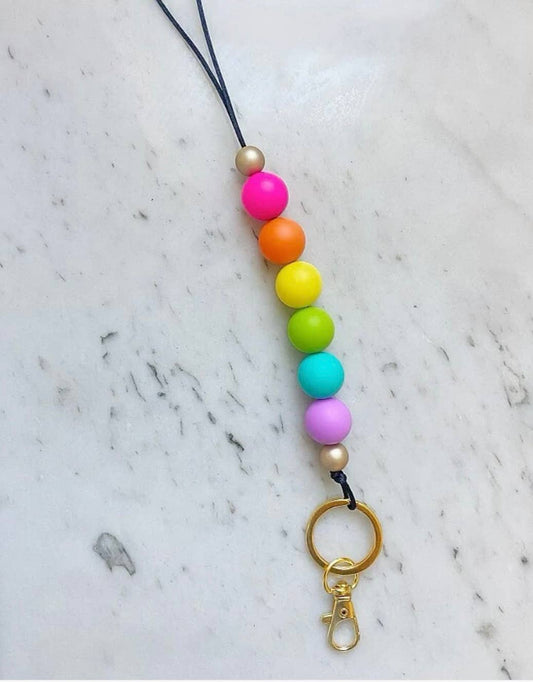 Neon Rainbow Lanyard
