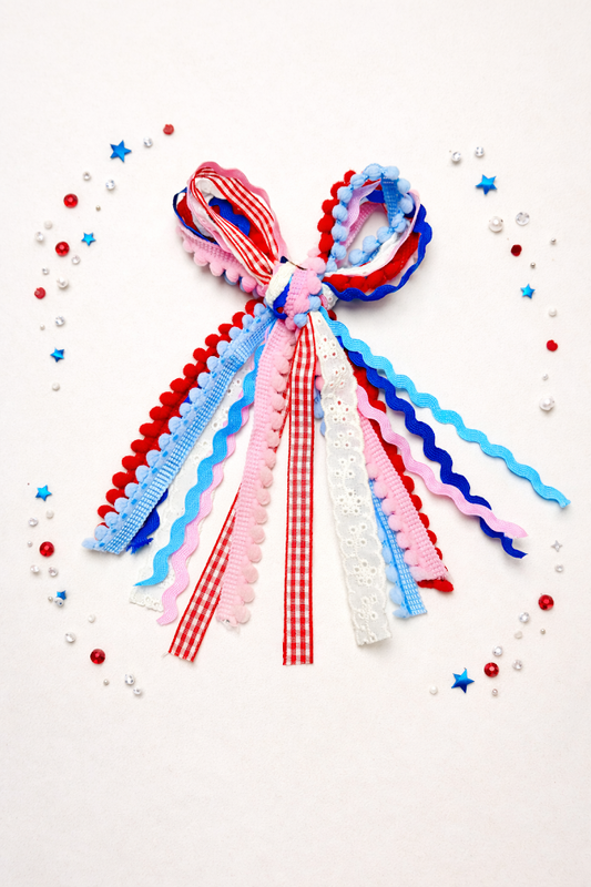 Textured Hair Bow - Heart of America