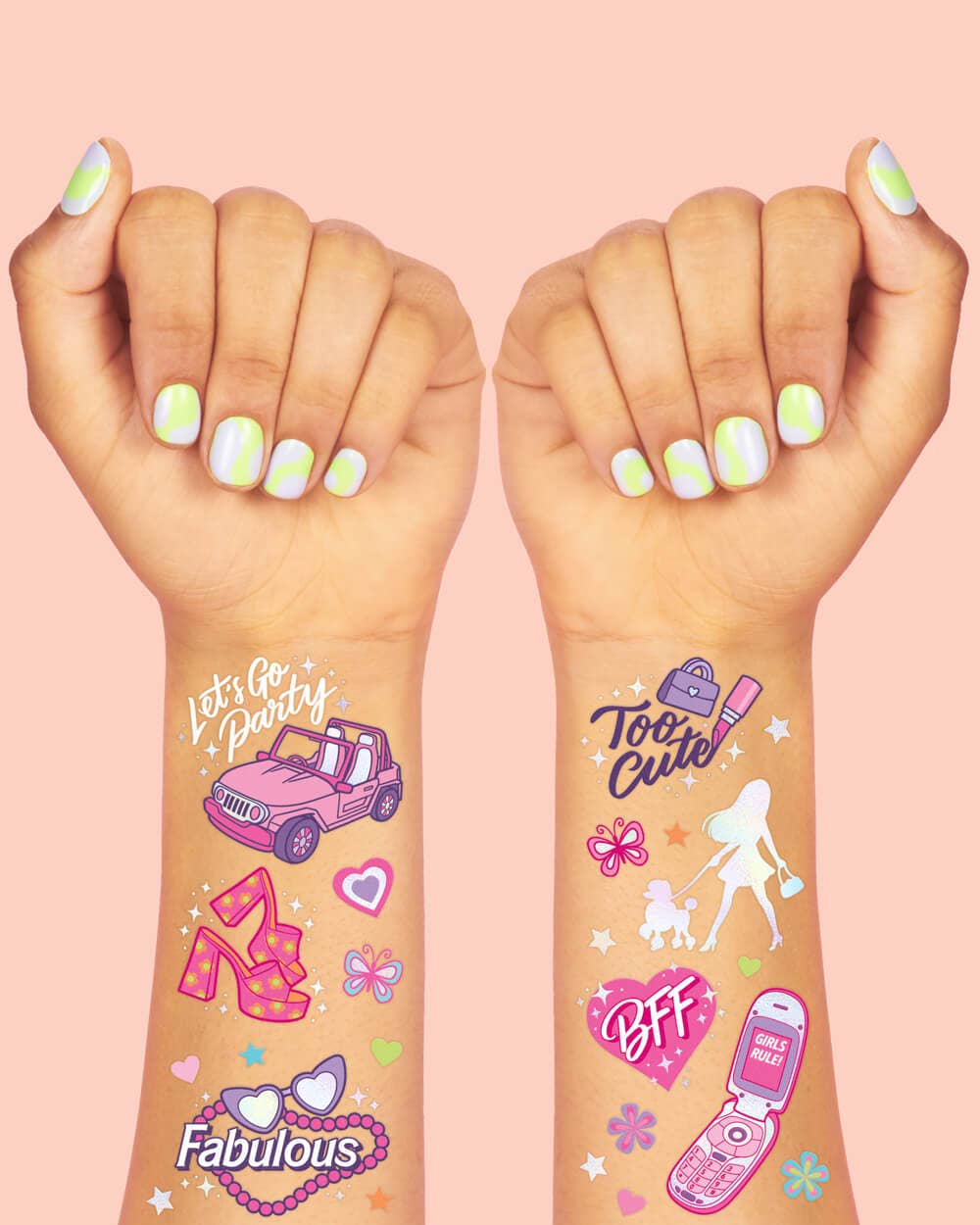 Kids Barbie Temporary Tattoos | Pink party favors, girl bday