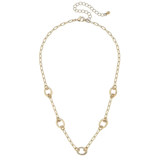 Sierra Dainty Charm Collector Necklace in Shiny Gold
