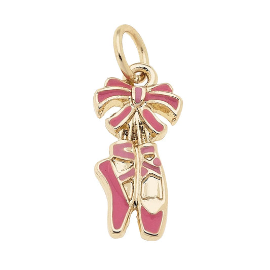 Ballet Enamel Pointe Shoes Charm in Light Pink