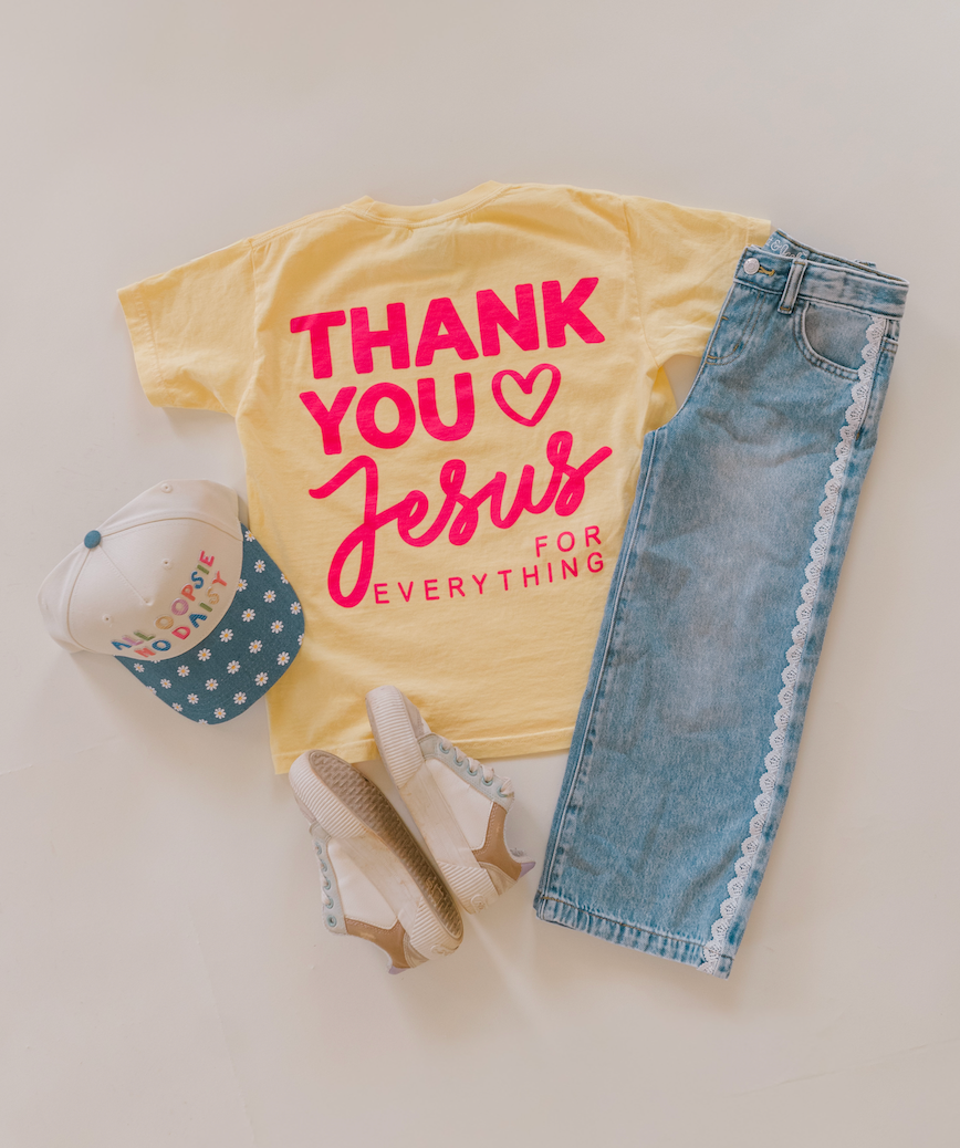 Youth Thank You Jesus Tee - Butter