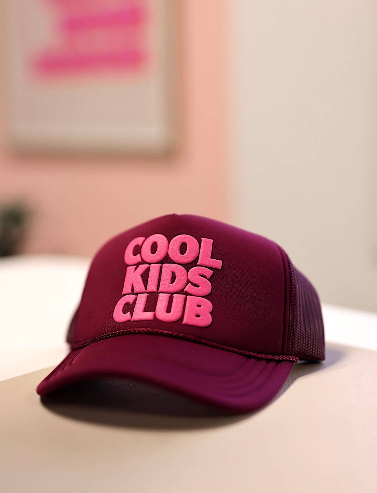Cool Kids Club -  YOUTH Trucker Hat (Maroon)