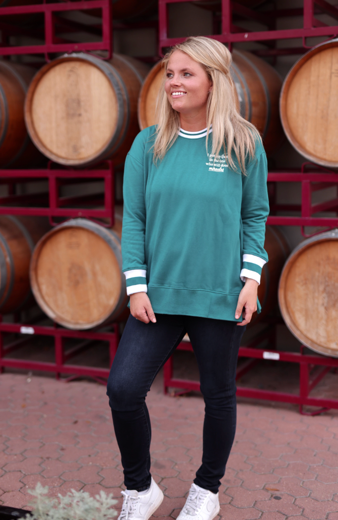 Great Day Because God Made It - Retro Rib Crew Sweatshirt