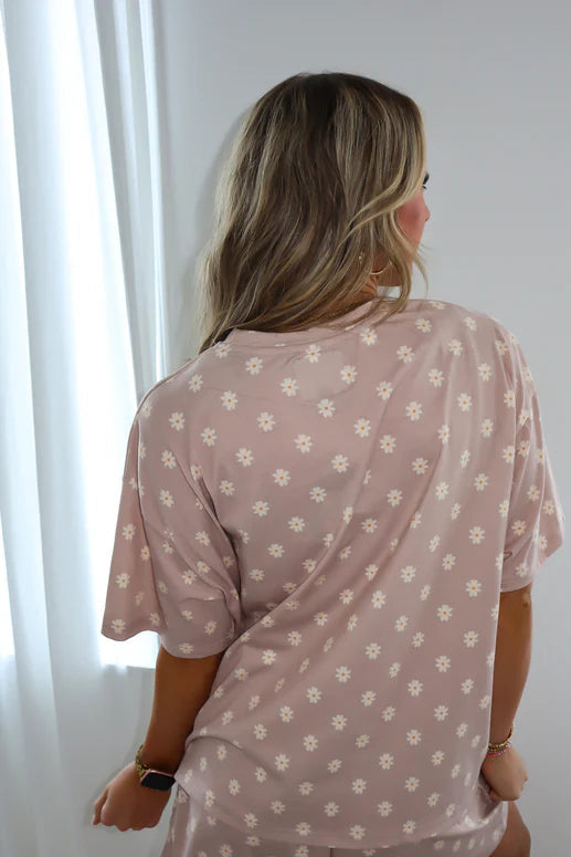 Brown Floral PJ Boxer Set