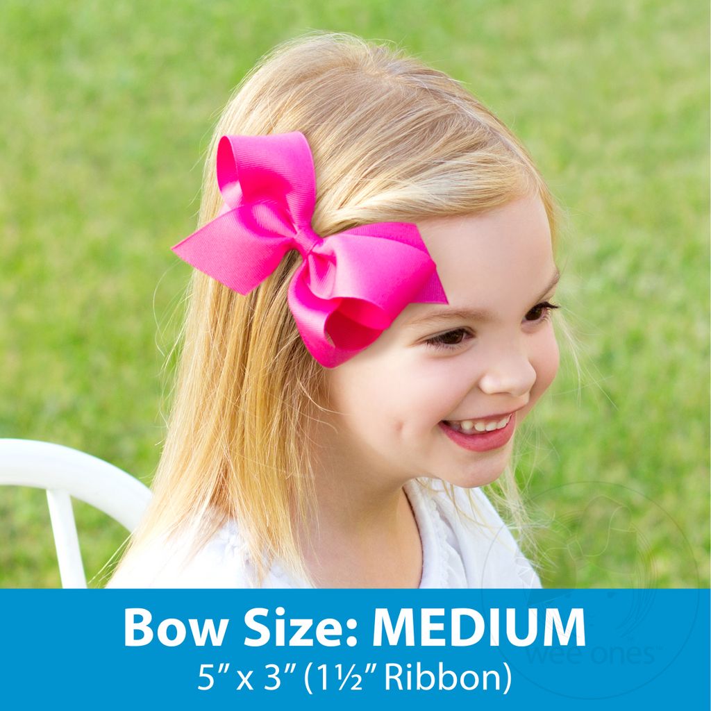 Medium Grosgrain Hair Bow with Scalloped Edge