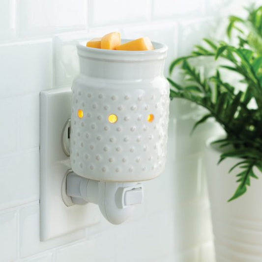 White Hobnail Pluggable Fragrance Warmer