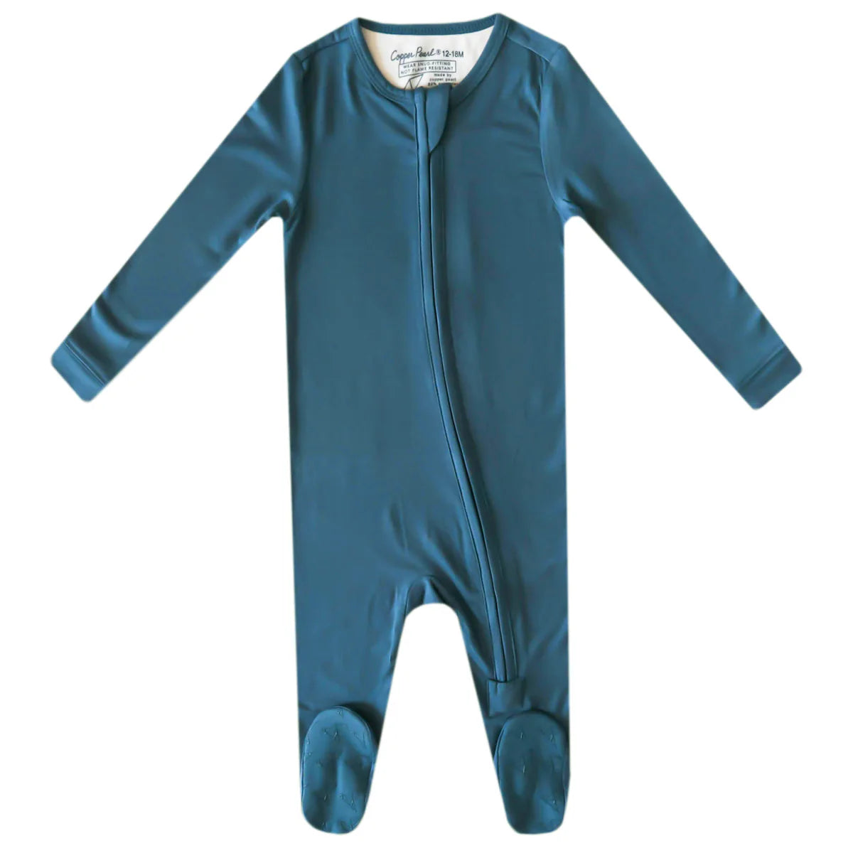 Steel Zip-Up Footie Pajama