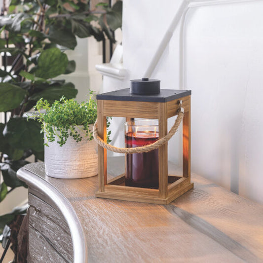 Wood & Rope Candle Warmer Lantern