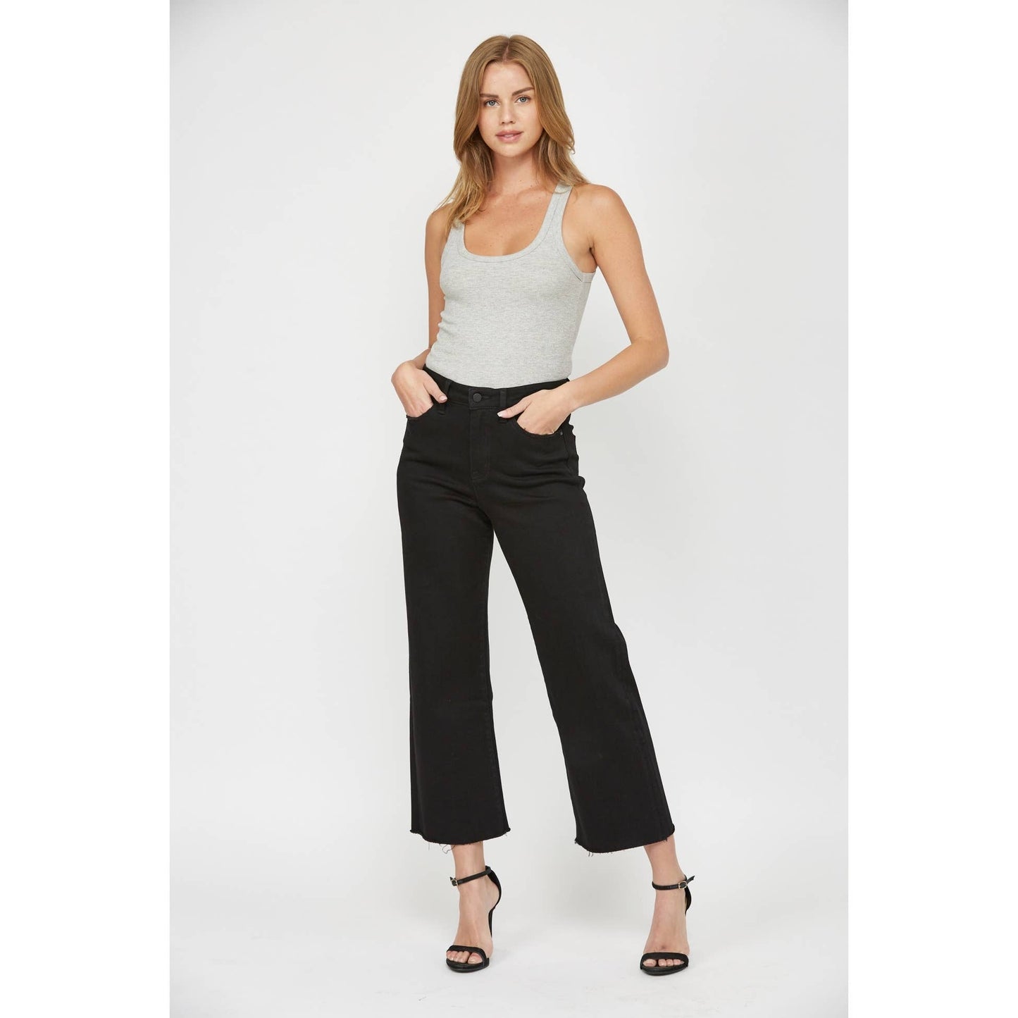 Black WIDE LEG CROP