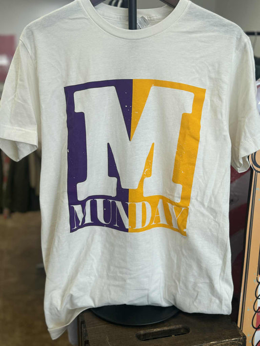 Munday Purple and Gold Block Tee