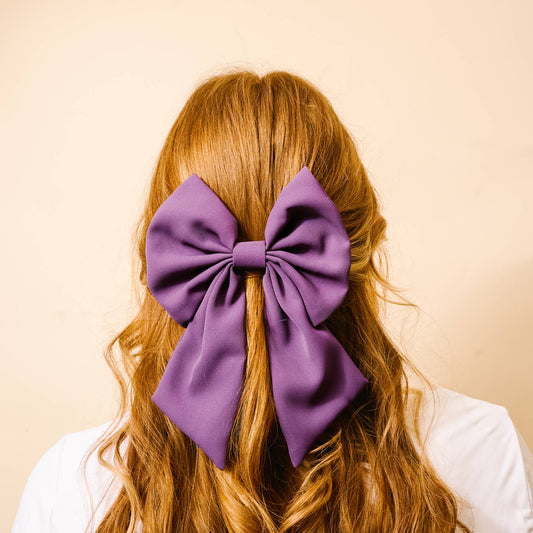 Classic Hair Bow- Purple