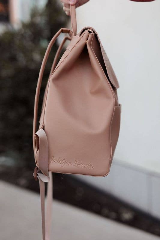 Everything Backpack- Embossed Rainbow (Latte)