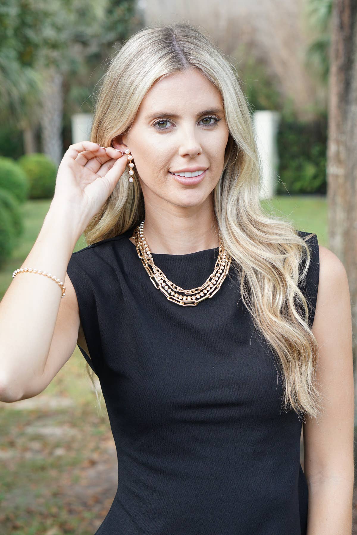 Ivy Pearl Linked Necklace in Ivory