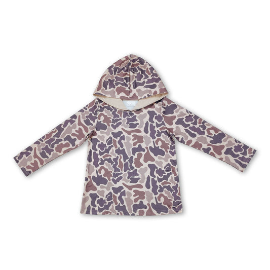 Long sleeves grey camo kids boys hoodie
