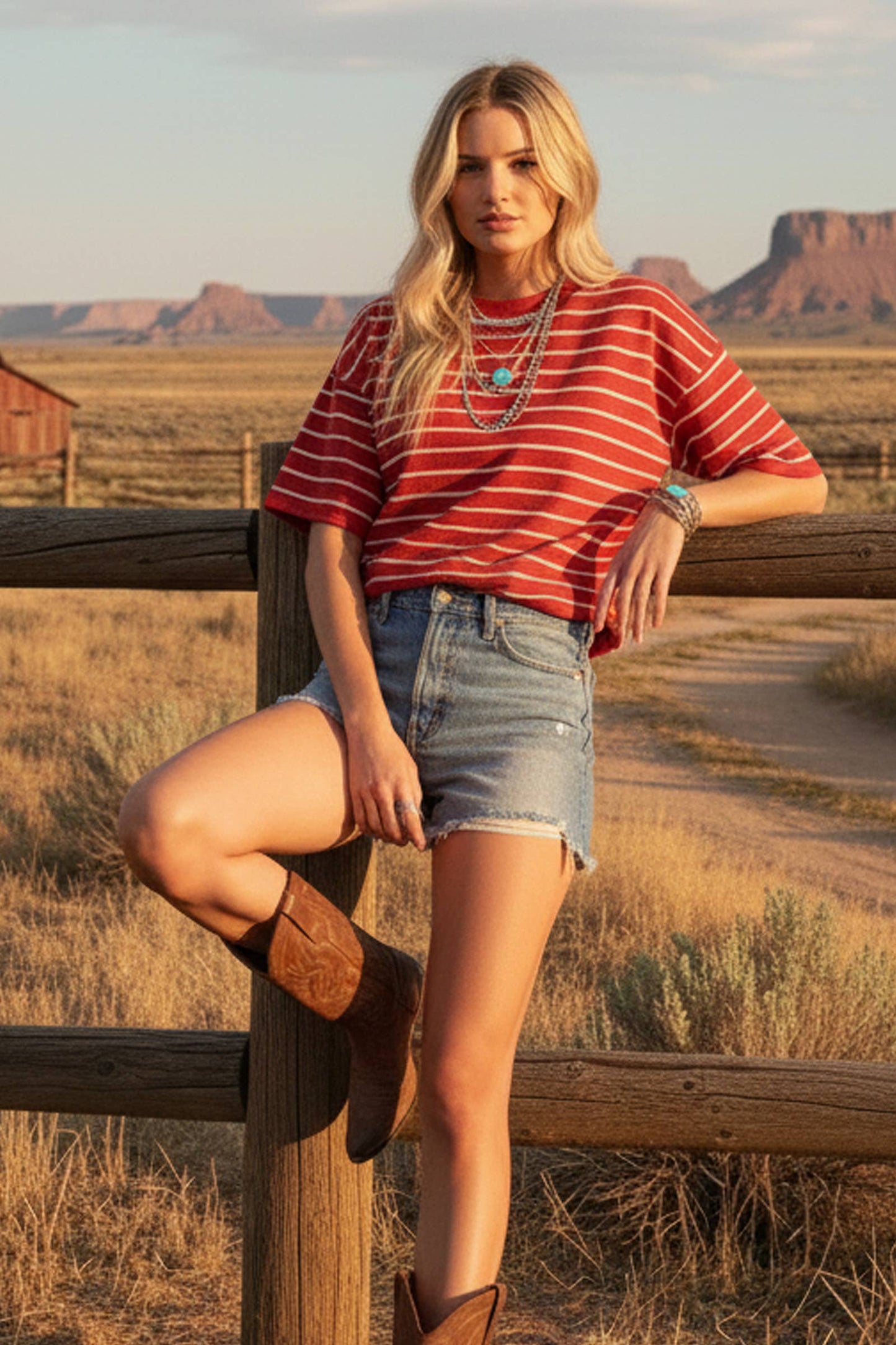 Striped Knit Short Sleeve Top