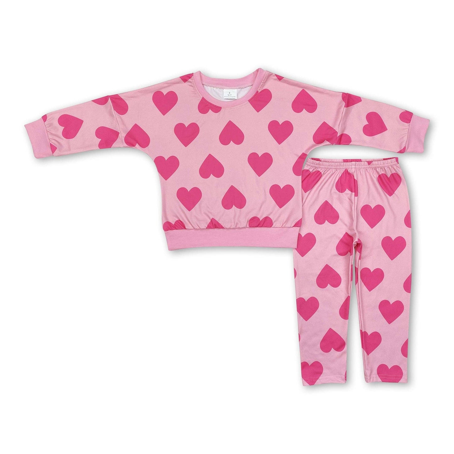 Pink Heart Top and Leggings Set