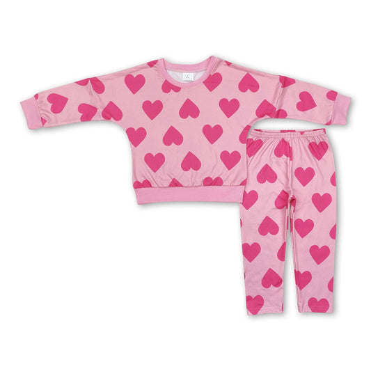 Pink Heart Top and Leggings Set