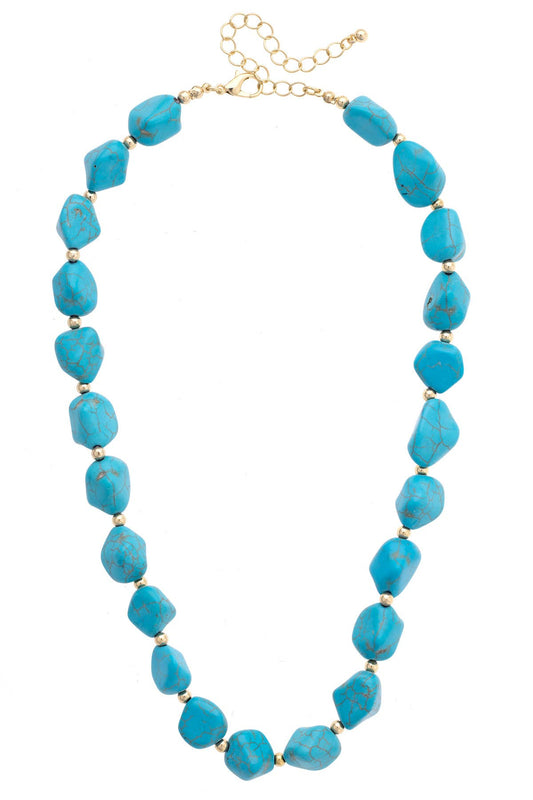 Angel Fire Beaded Necklace in Turquoise