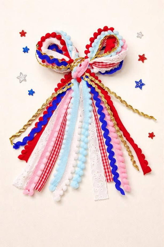 Textured Hair Bow - Liberty Belle
