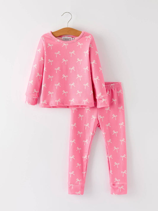 Pink Bow Pajama Set: Comfy and Cute