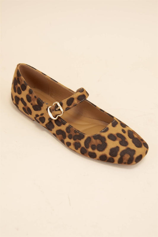 CHARLOTTE  BUCKLED STRAP SOFT SQUARE TOE MARY JANE FLATS