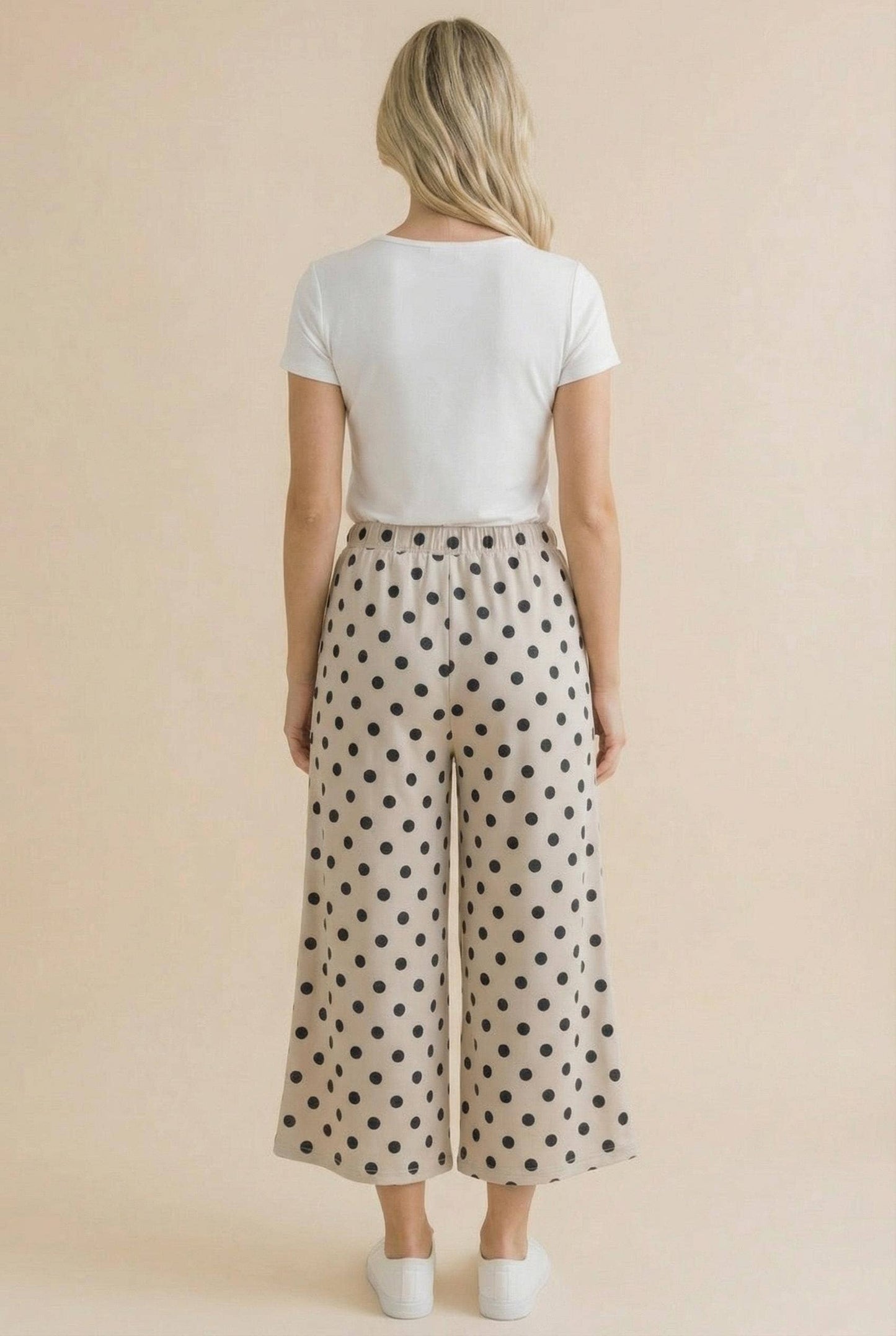 Elastic Waist Polka Dot Pants