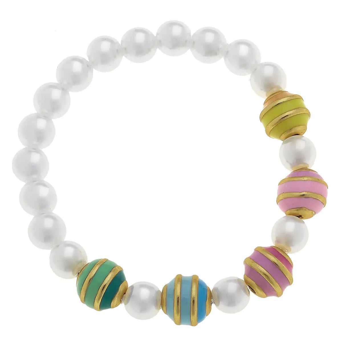 Molly Macaron Pearl Beaded Children's Stretch Bracelet