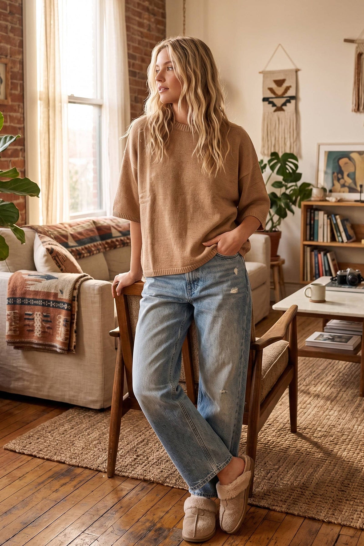 Short Sleeve Oversized Sweater Top