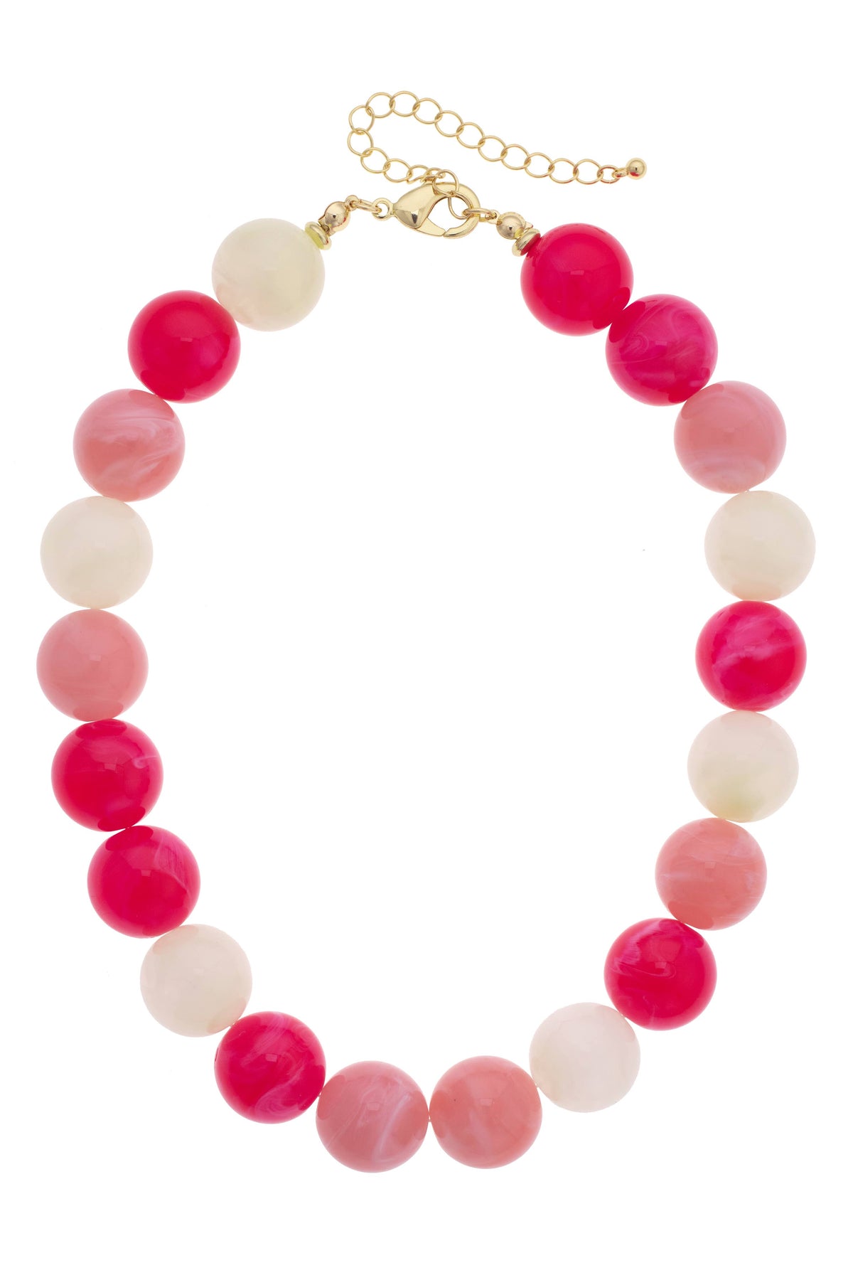 Rosie Resin Beaded Necklace in Pink Multi