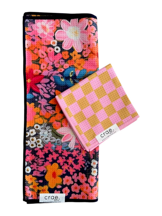 Harmony/Squared Up: Double Sided-Hand Towel Washcloth Set