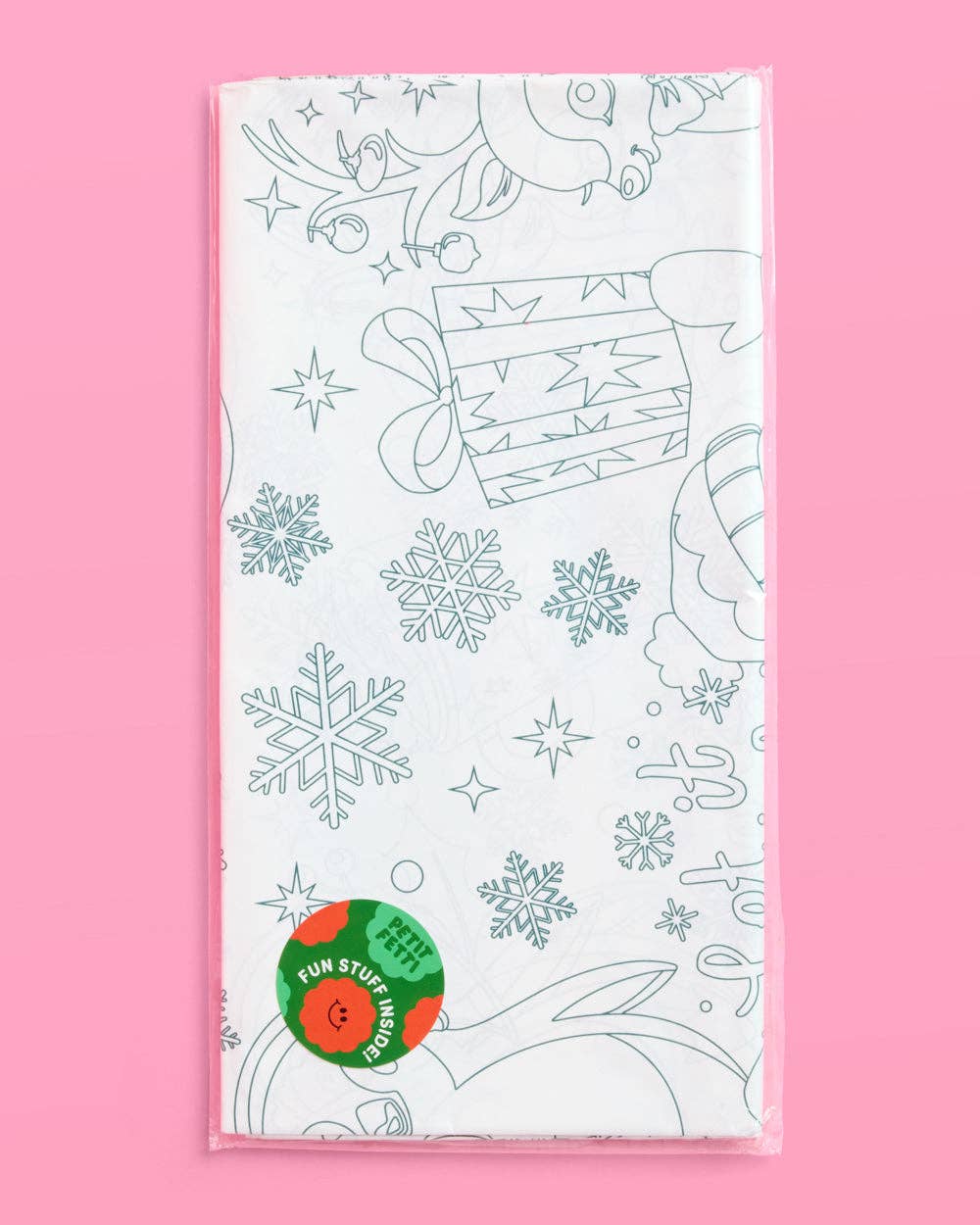 Merry Christmas Coloring Paper Tablecloth  diy kids party 9'
