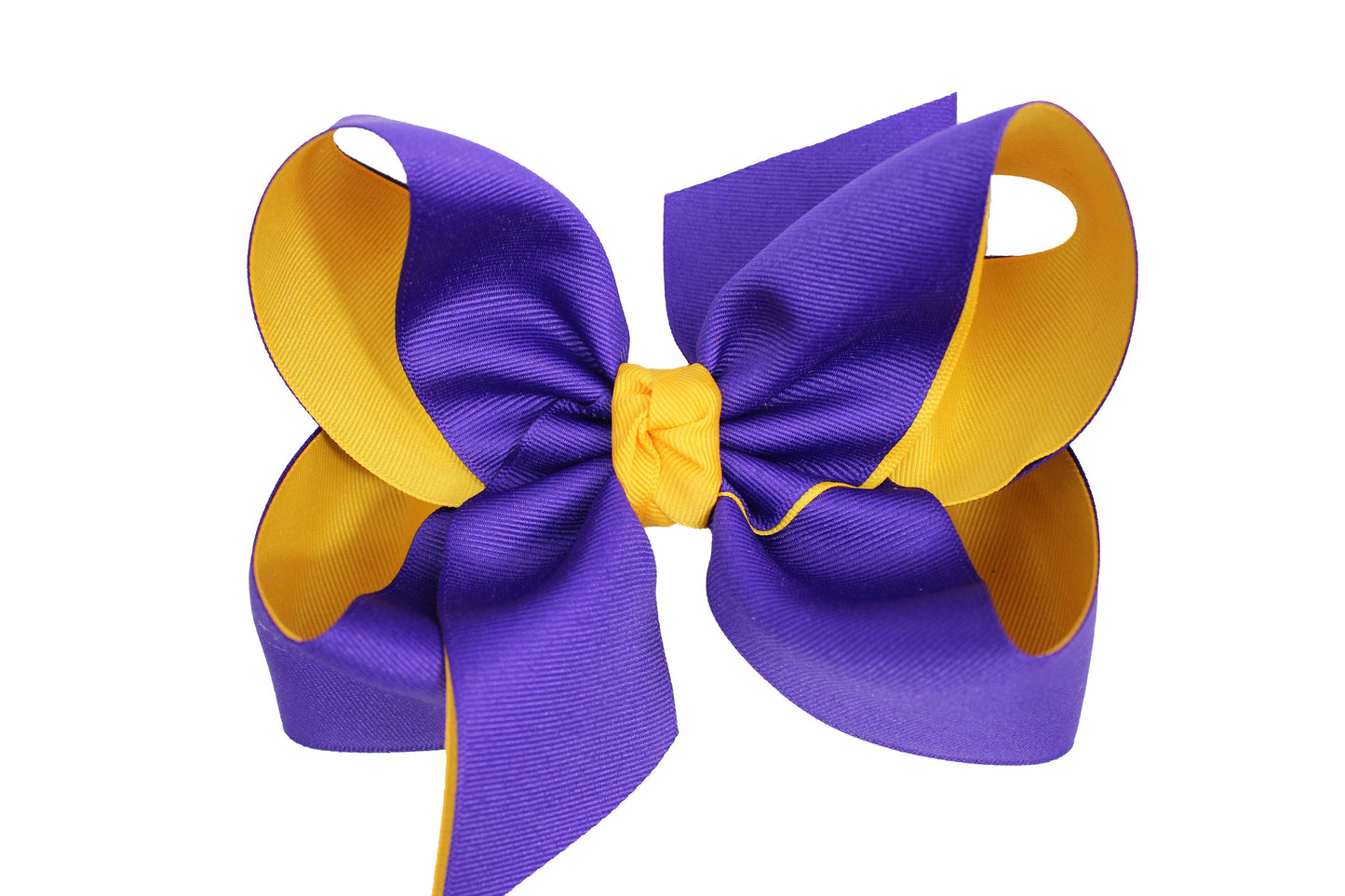 Collegiate Layered Grosgrain Bows w/ Knot on Alligator Clip