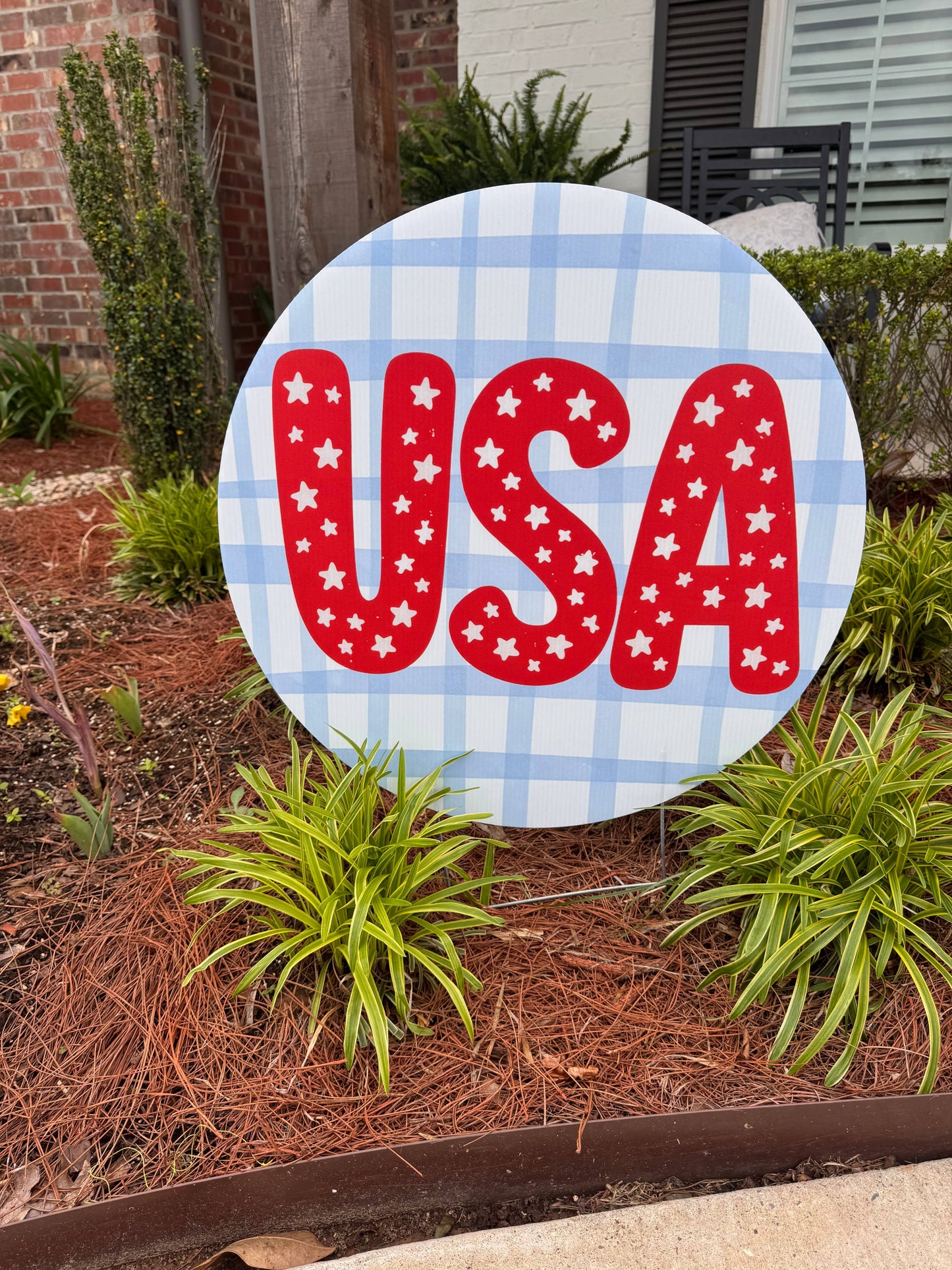 Patriotic Plaid USA- Circle 