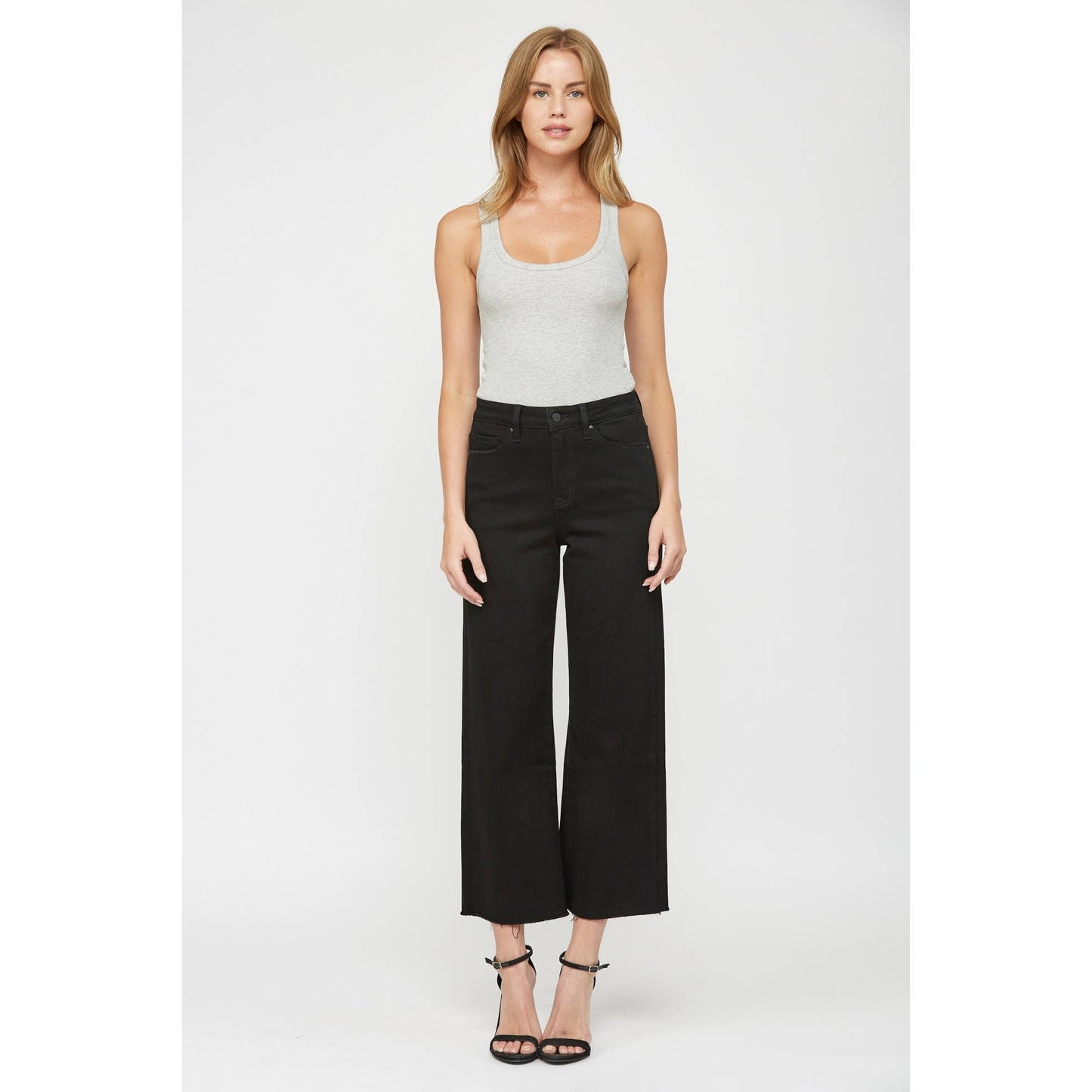 Black WIDE LEG CROP