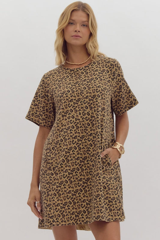 Camel Leopard Dress