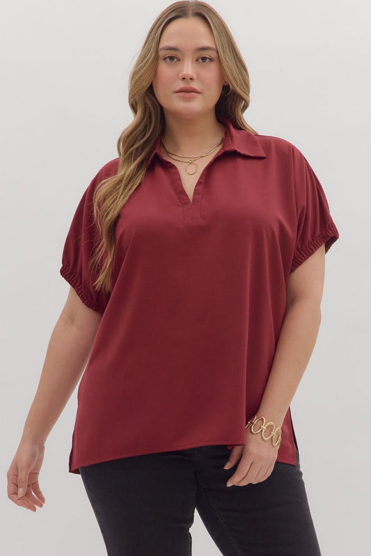 Solid Short Sleeve Top
