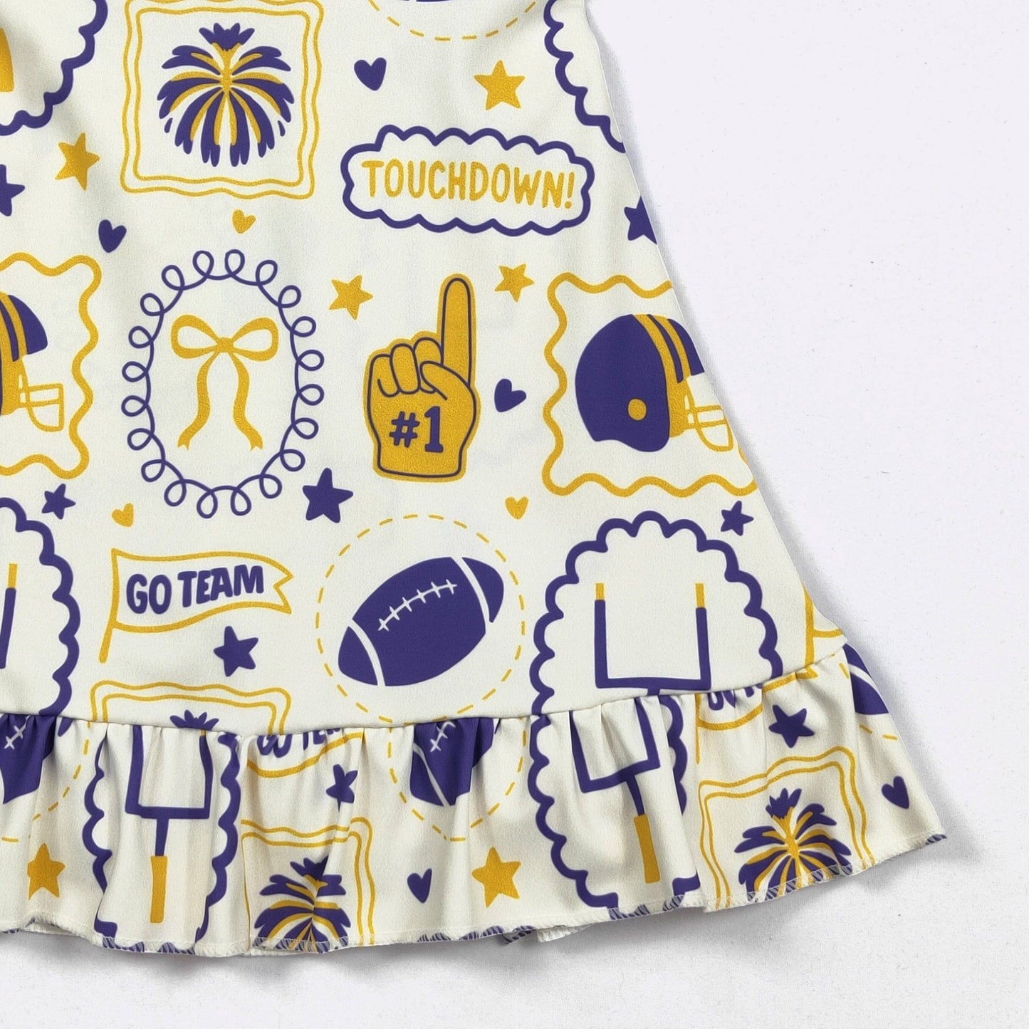 Purple & Gold Go Team Girls Athletic Dress