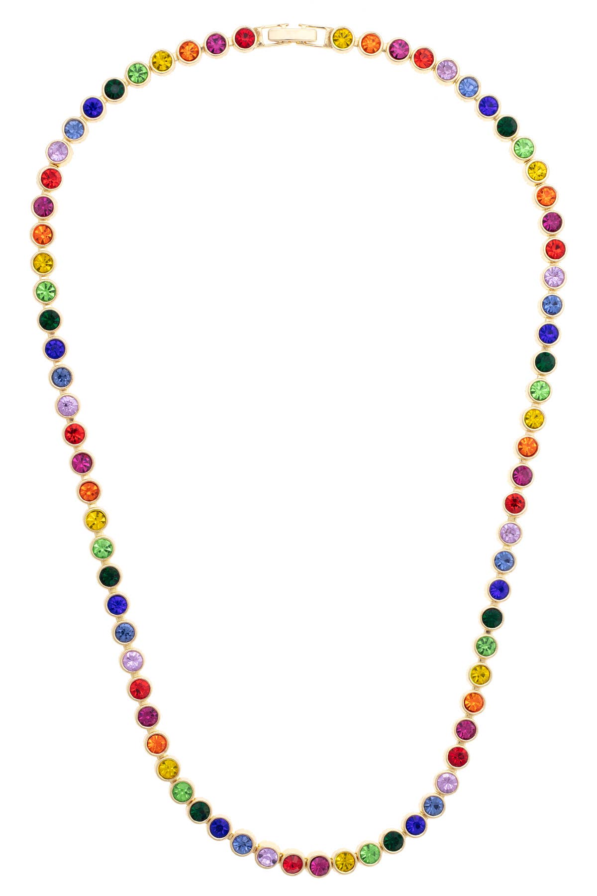 Gwen Rainbow Tennis Necklace in Multi
