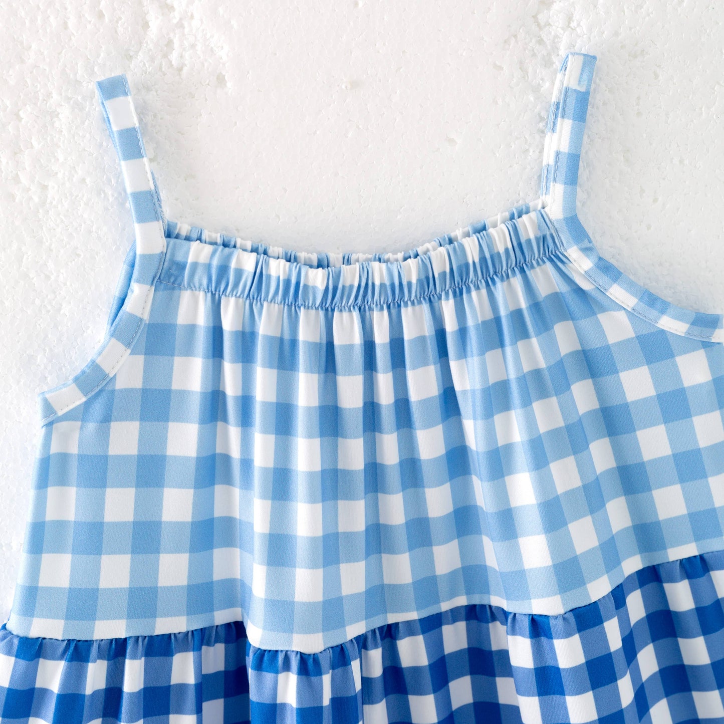 Girls Summer July 4th Red Blue Plaid Patchwork Dress