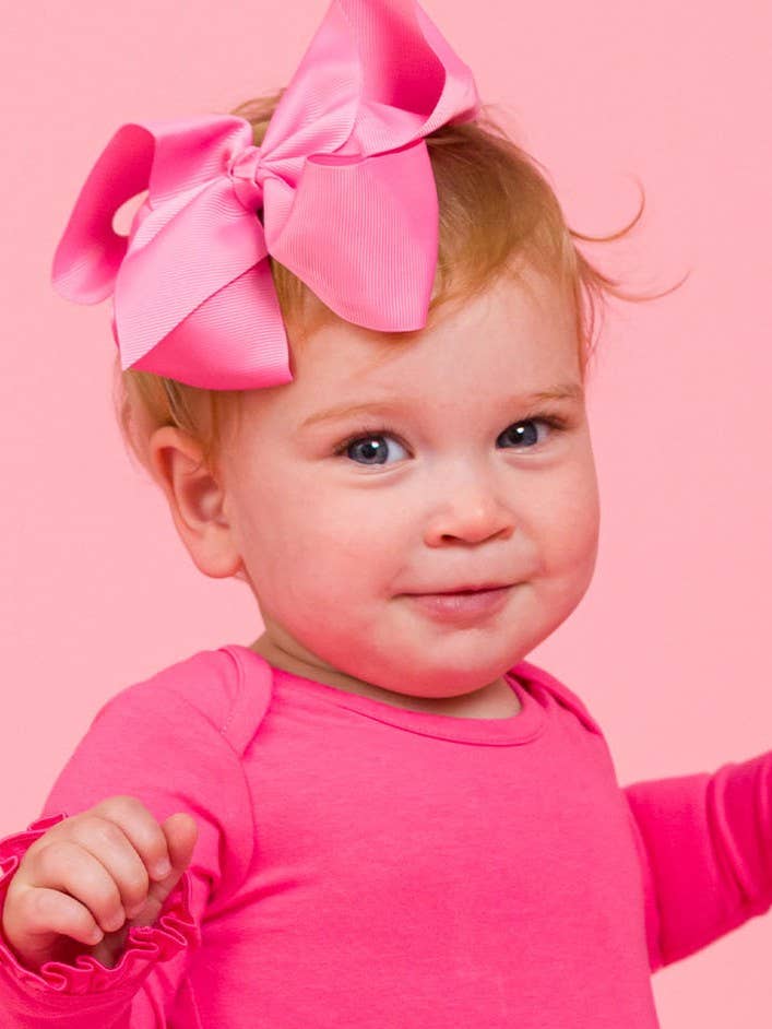 Girls Bubblegum Pink Big Bow Hair Clip
