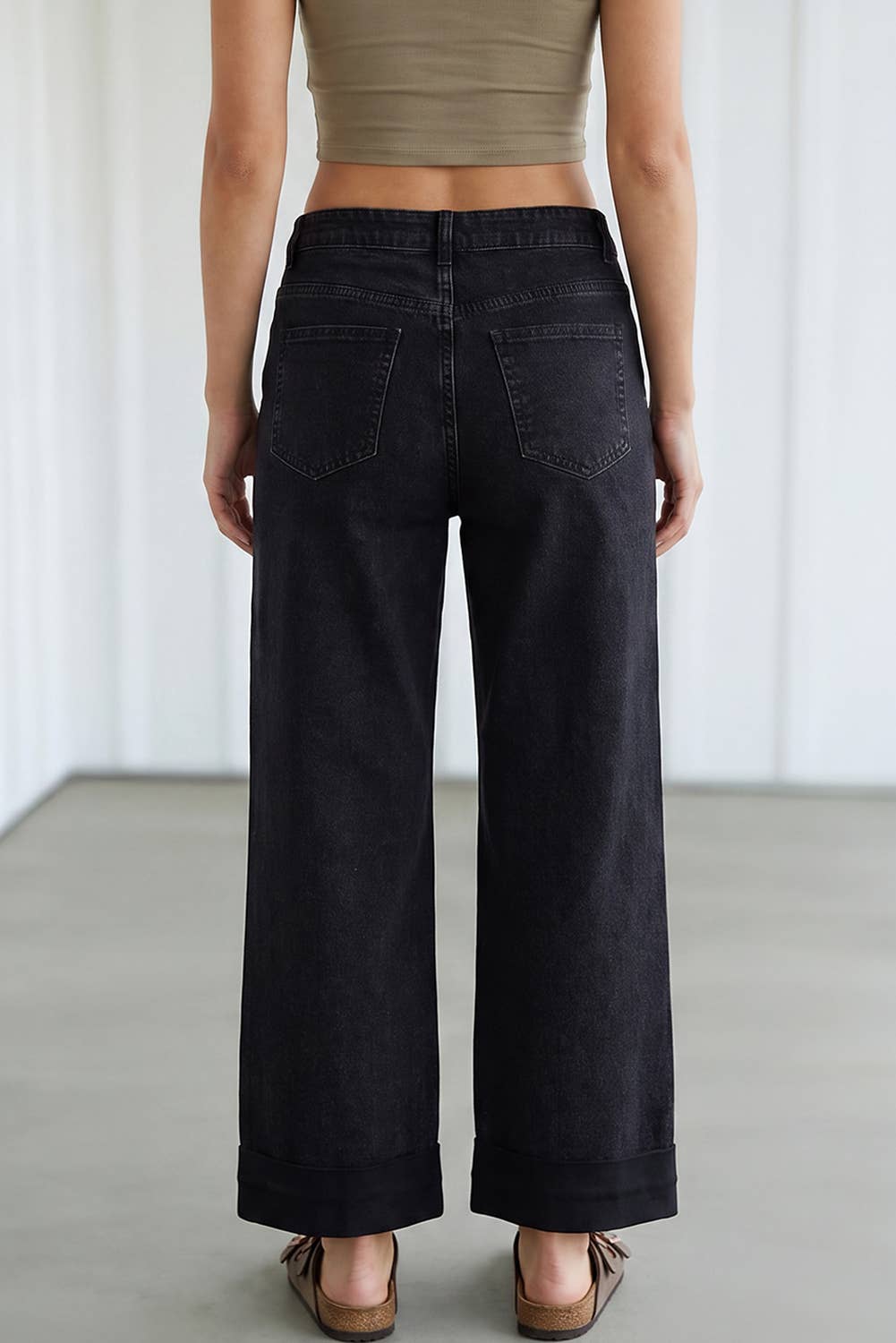 Black Studs Decoration Casual Jeans