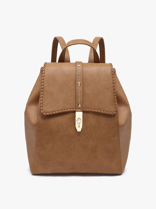 Olive Vegan Studded Backpack
